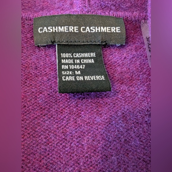 Cashmere Cashmere Women’s Hooded Cashmere Cardigan Purple Size Medium - Picture 4 of 9